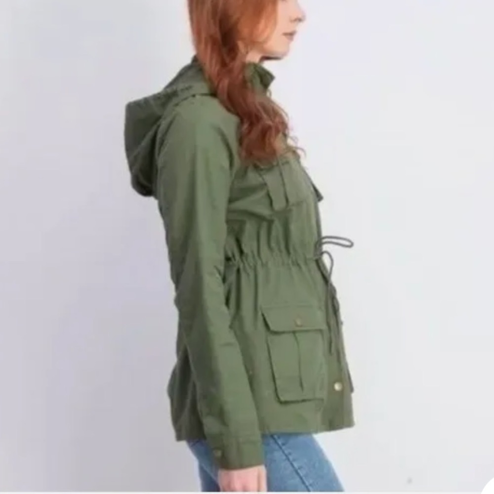 41 Hawthorn Chaplin Essential Hooded Anorak olive green utility Jacket small - Picture 14 of 15